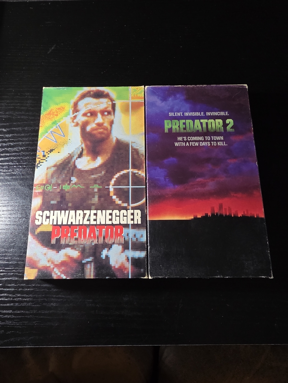 Predator 1 & Predator 2 VHS Tapes Lot Schwarzenegger Sci Fi Action Horror MO